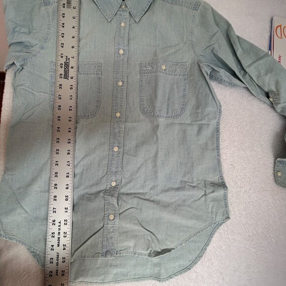 Lauren Ralph Lauren Womens Chambray Long Sleeve Button-Down Shirt Small Pockets - Picture 8 of 8